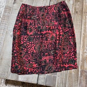 Valerie Stevens Petites Floral‎ Patterned Skirt - Red and Black